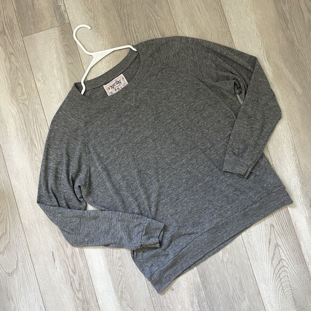 Nation LTD Heather Charcoal Gray Crewneck Sweater